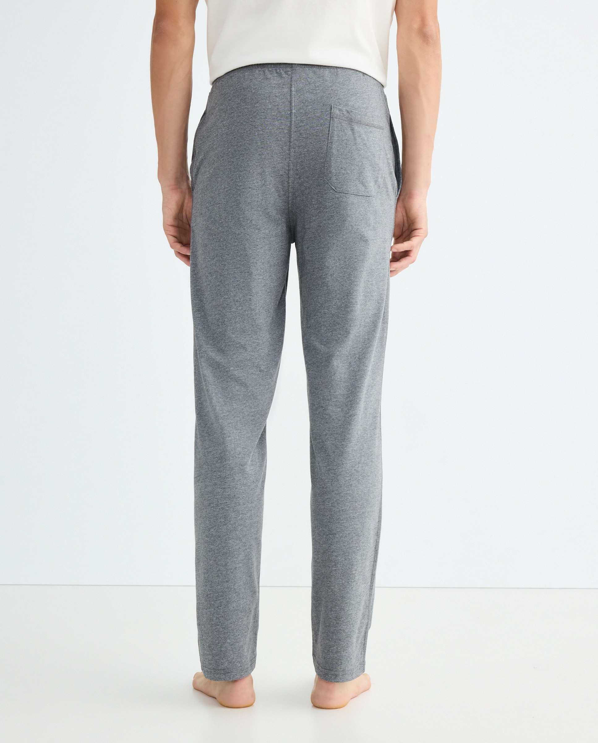Pantalón punto hombre algodón sin puño 820 Gris medio-3