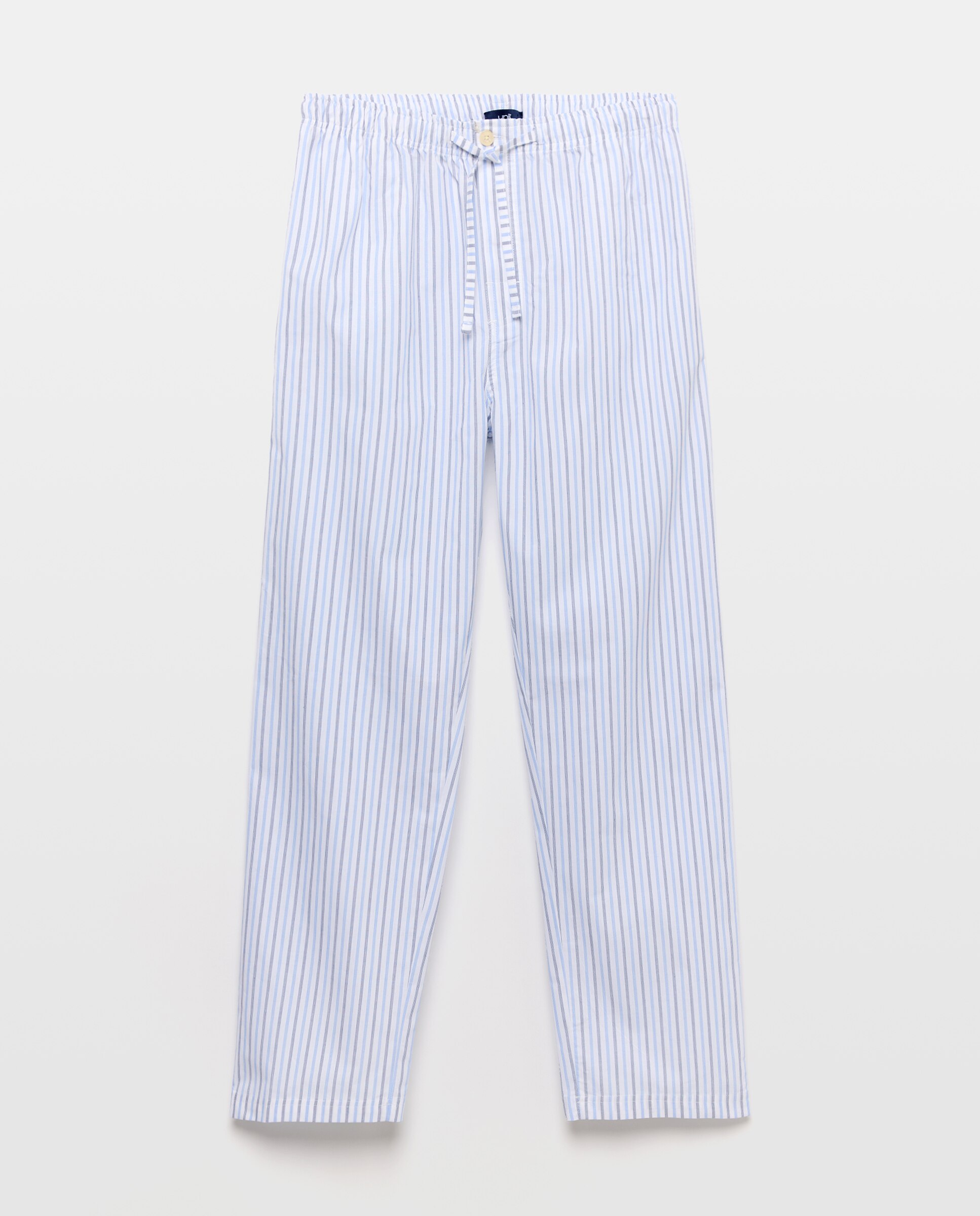 Pantalón pijama hombre con bolsillos de algodón Blanco-4