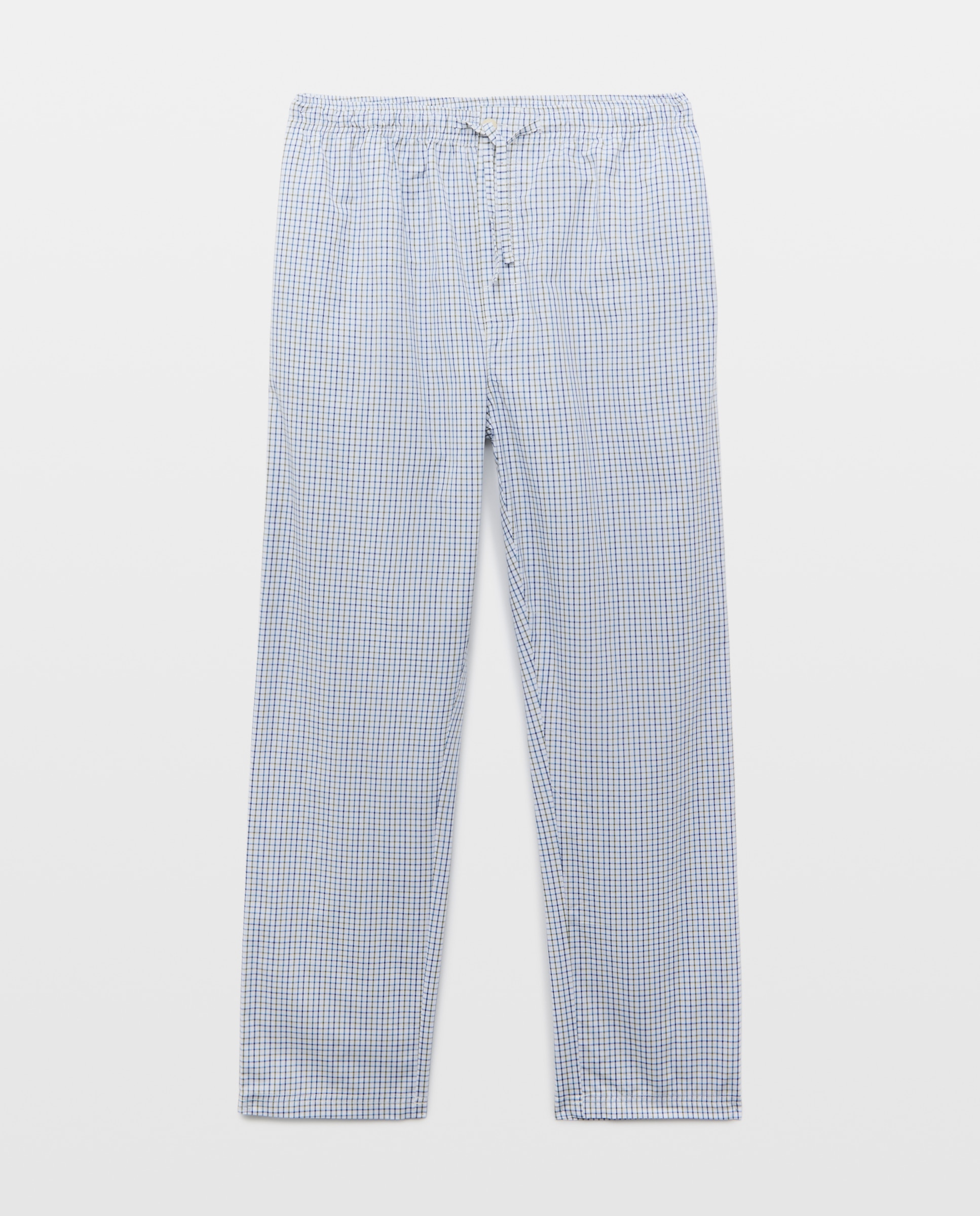 Pantalón pijama hombre con bolsillos de algodón Blanco-4
