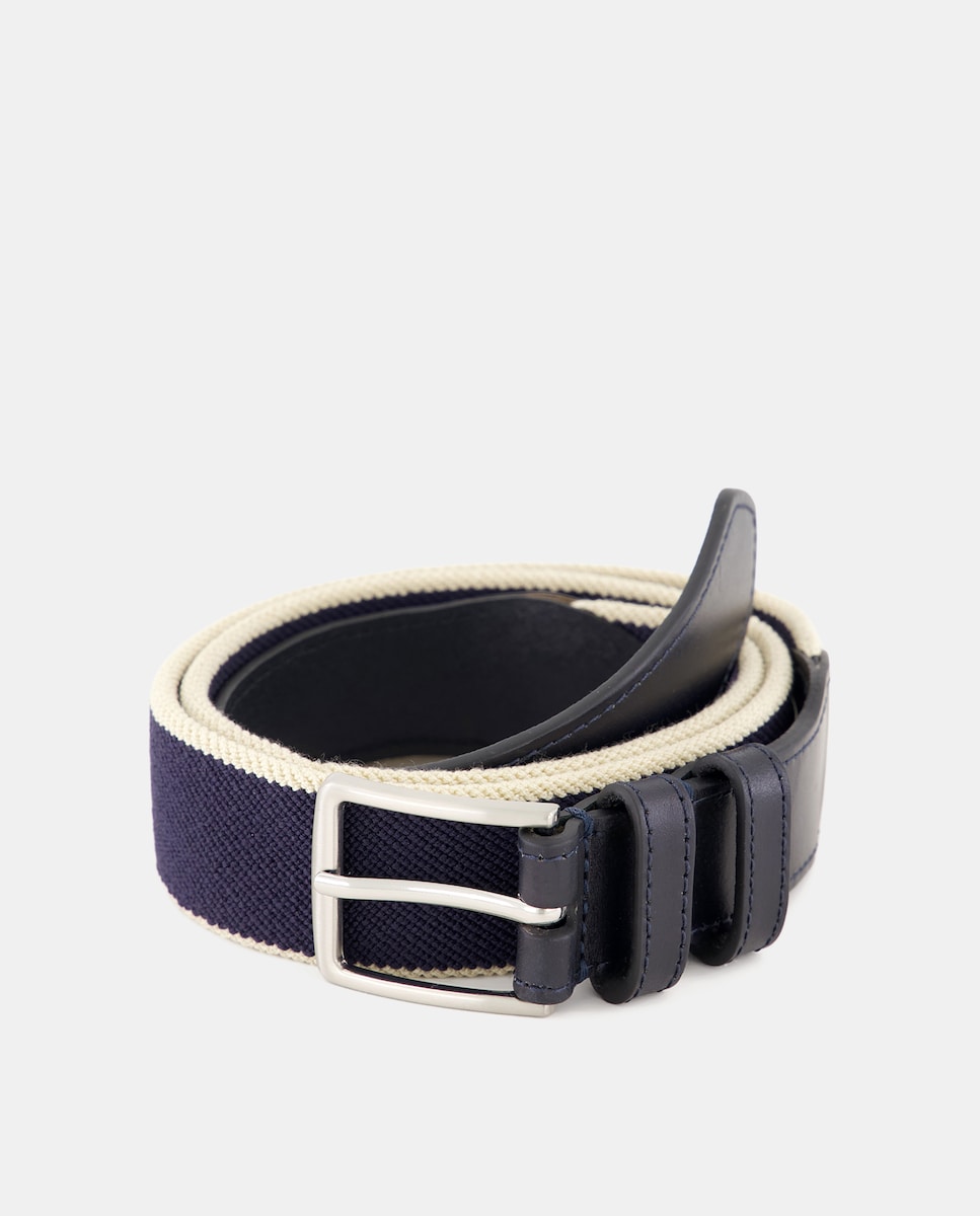 Cinturón elástico bicolor hombre 400 Azul-1