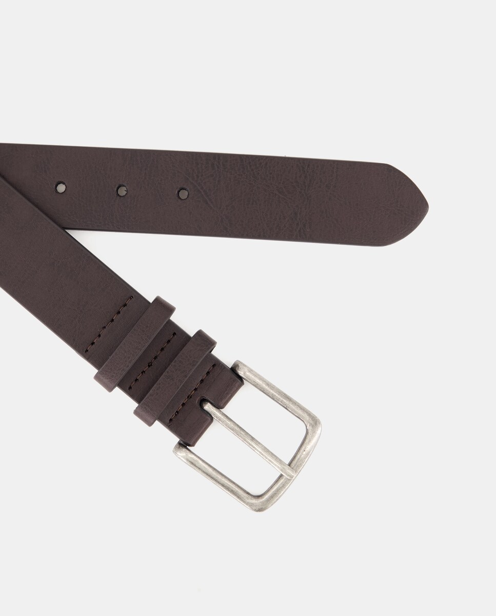 Cinturón mate de hombre Marrón-2