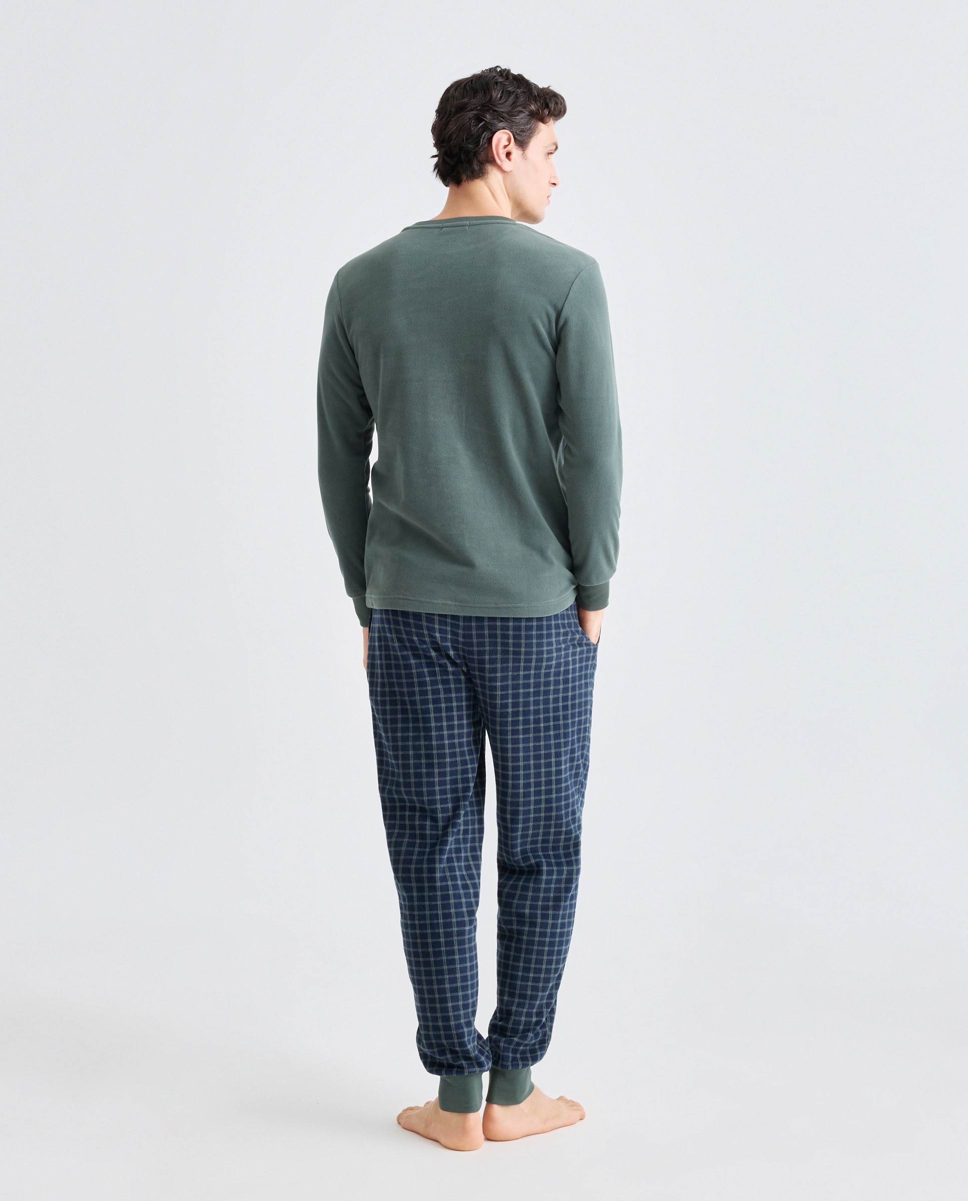 Pijama hombre micropolar 500 VERDE-2