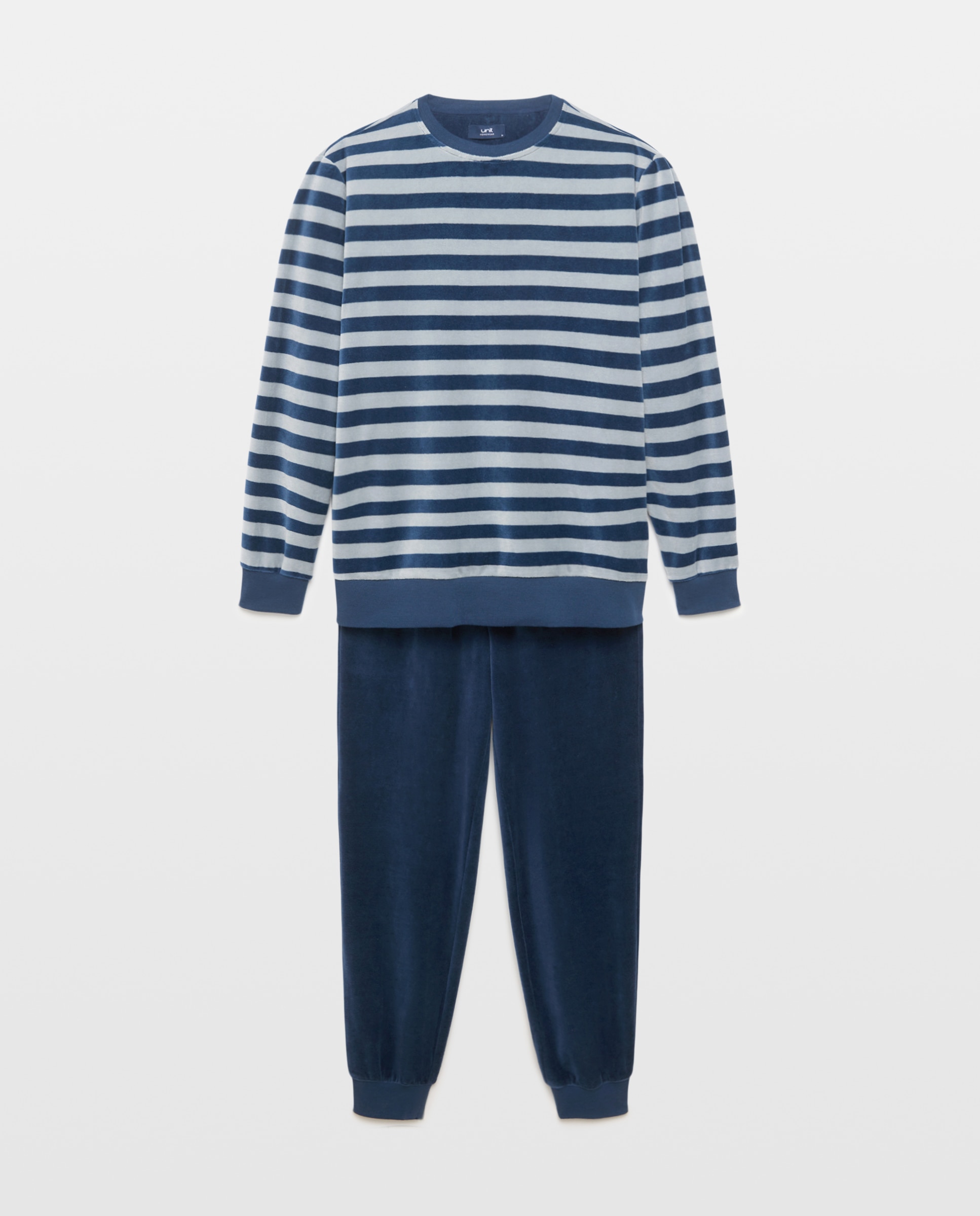 Pijama hombre velour Azul marino-3