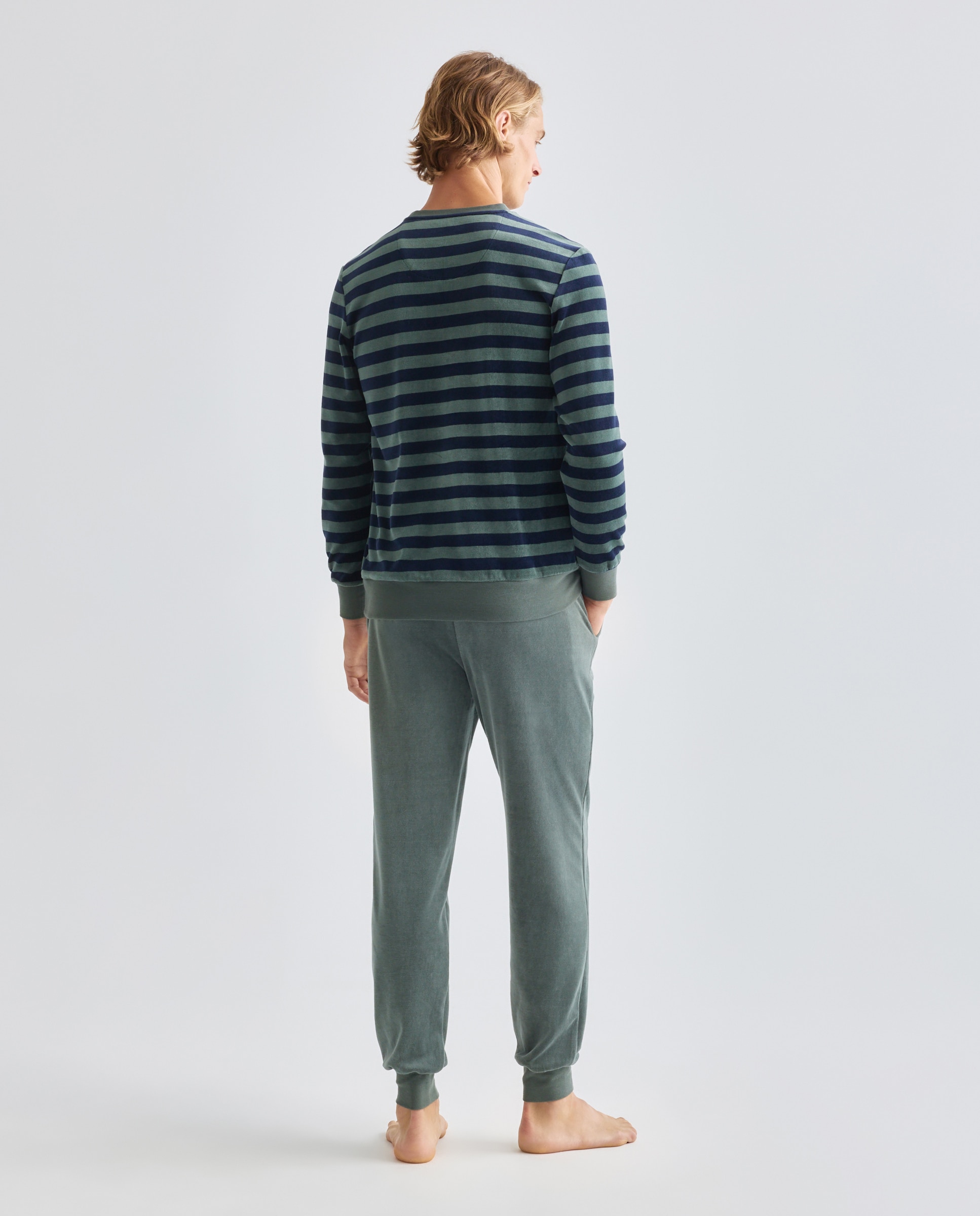 Pijama hombre velour 500 VERDE-2