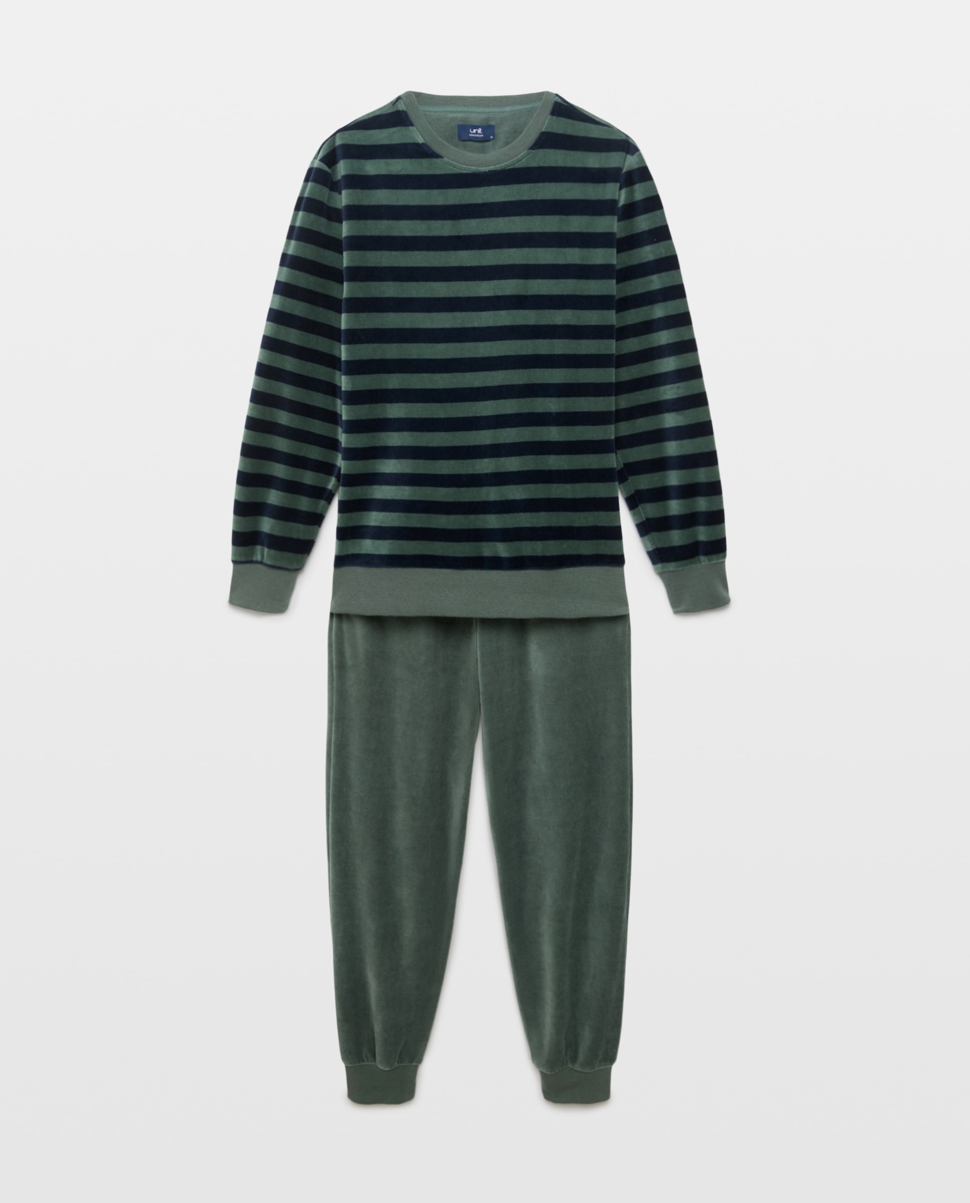 Pijama hombre velour 500 VERDE-3