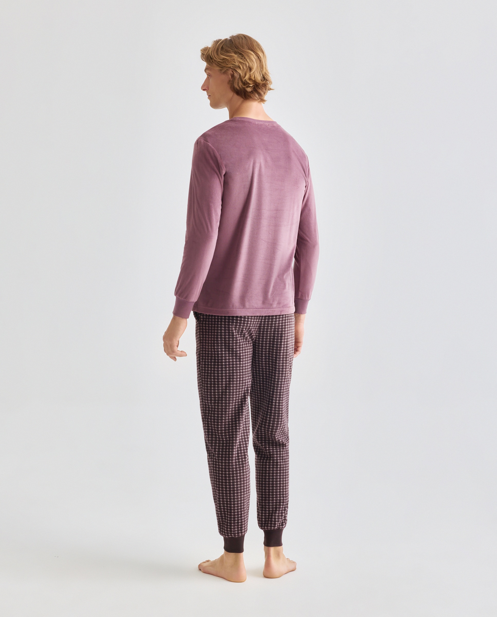 Pijama hombre micropolar 200 Rosa-2