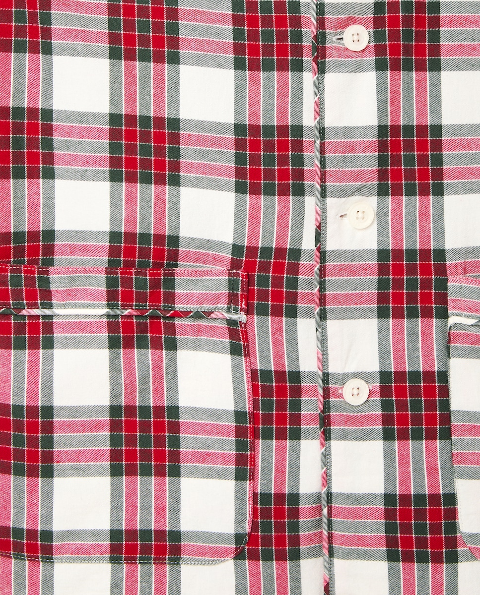 Pijama hombre algodón cuadros 600 Rojo-4