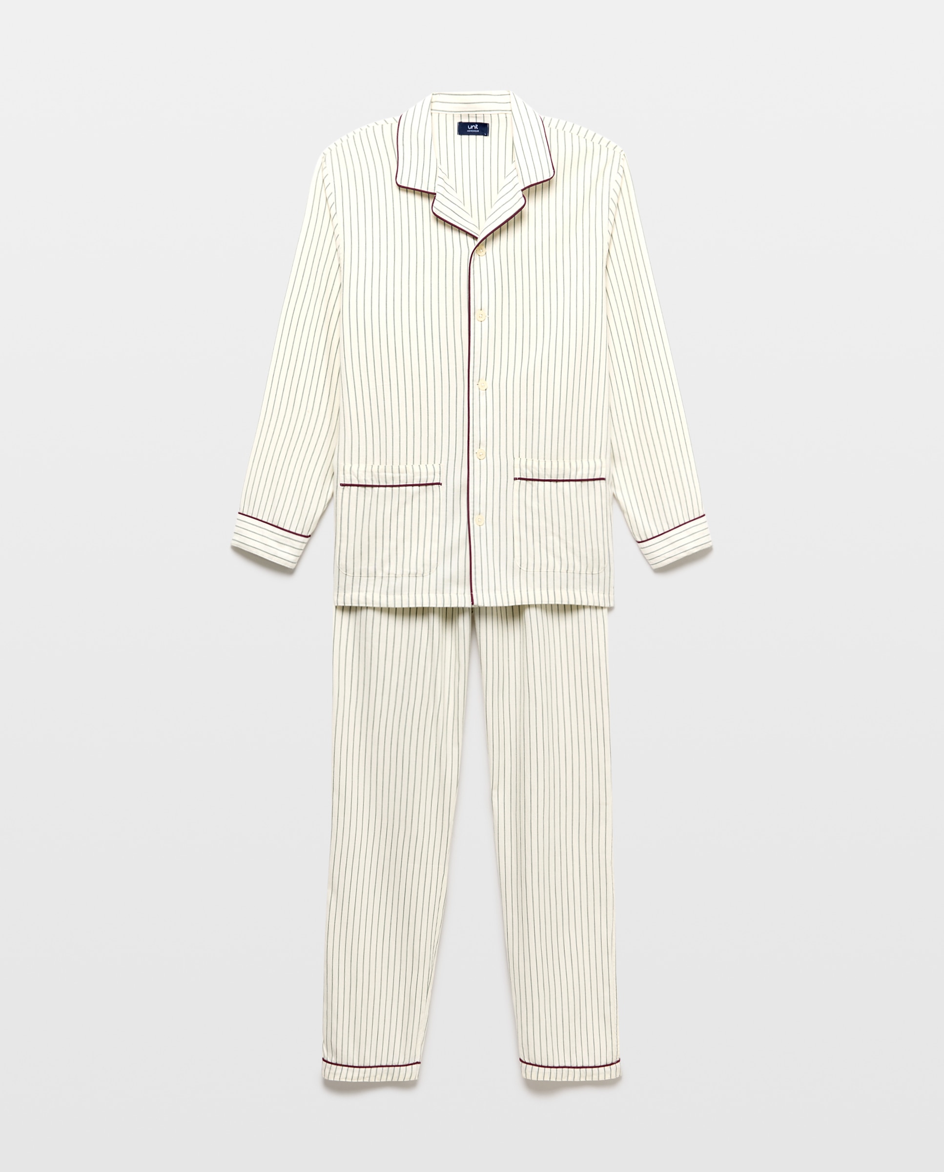 Pijama abierto hombre algodón Blanco-3
