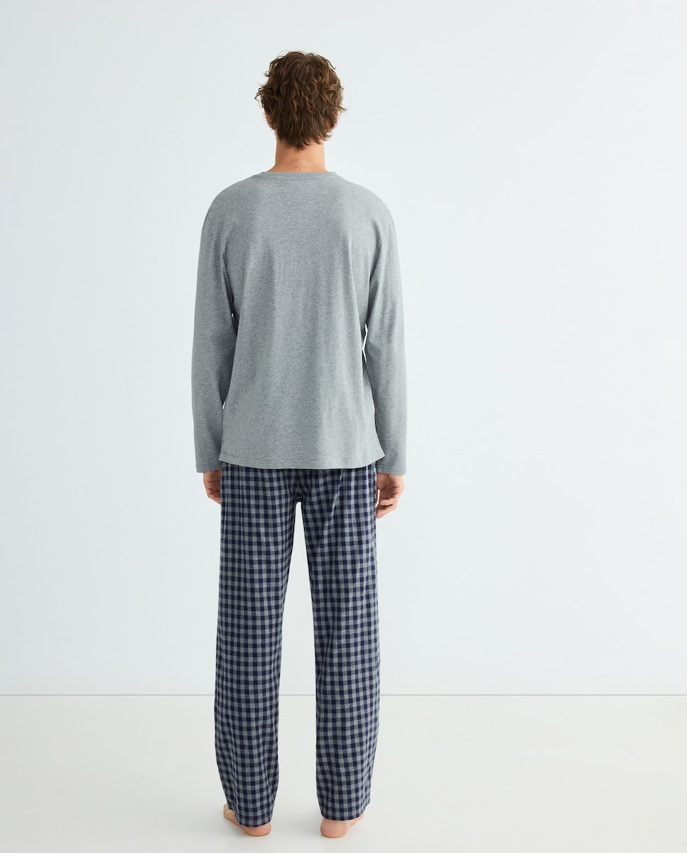 Pijama hombre combinado algodón Gris-2