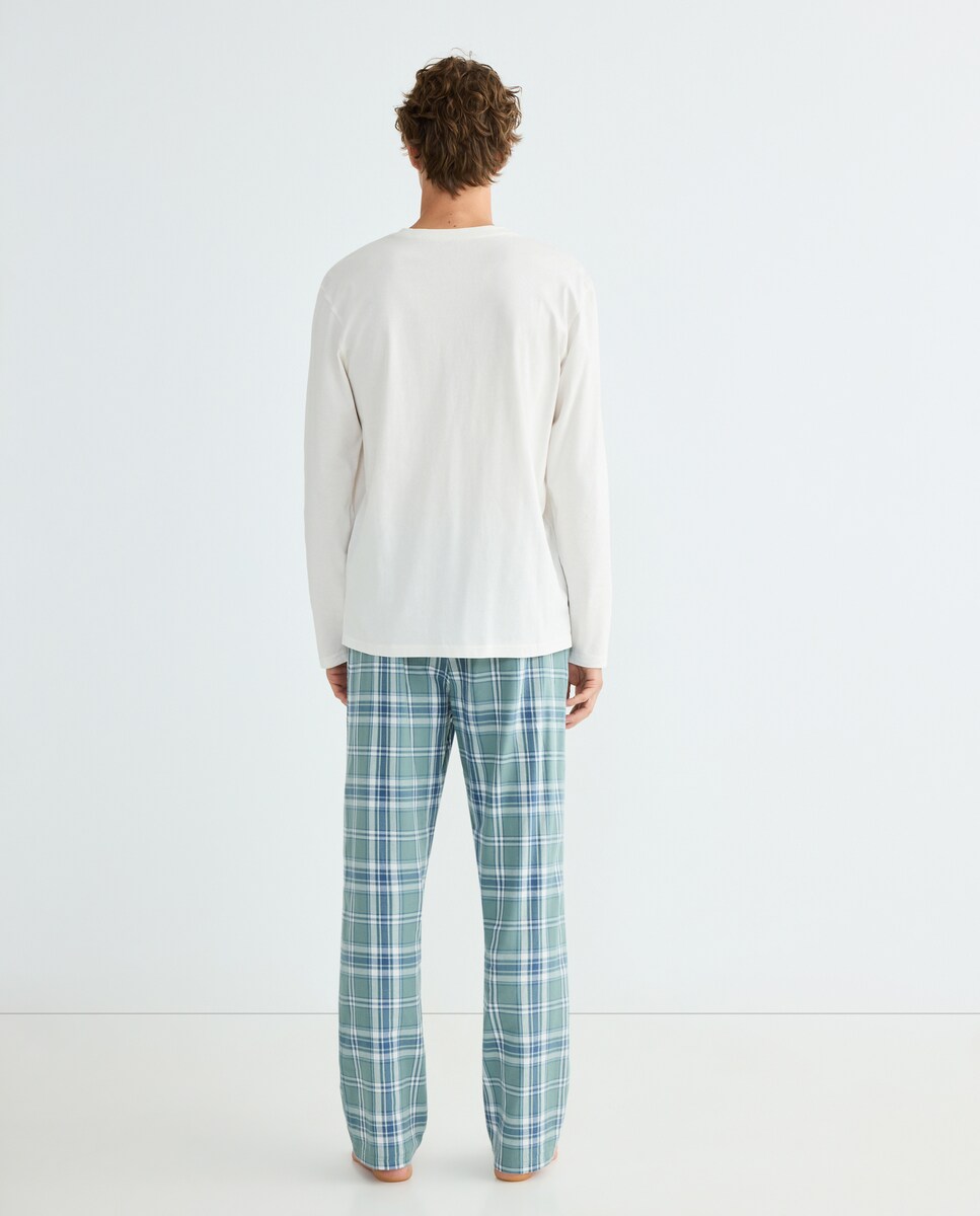 Pijama hombre combinado algodón Crudo-2