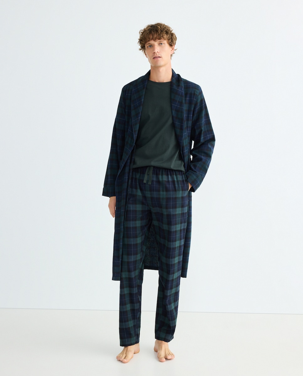 Pijama hombre combinado algodón Verde-2