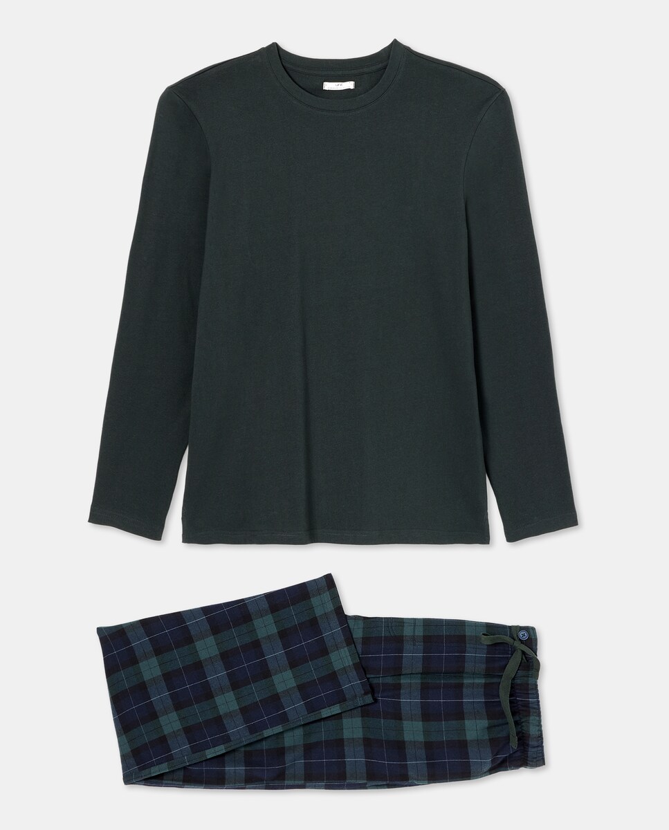 Pijama hombre combinado algodón Verde-4