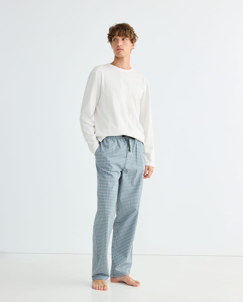 Pijama hombre combinado algodón Verde-1