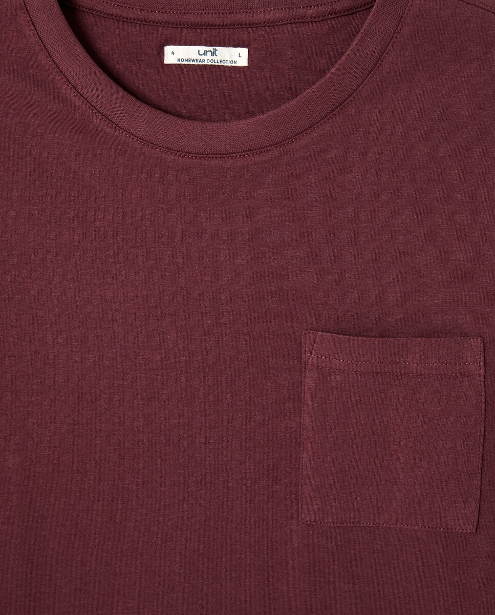 Pijama de hombre combinado algodón Granate-4