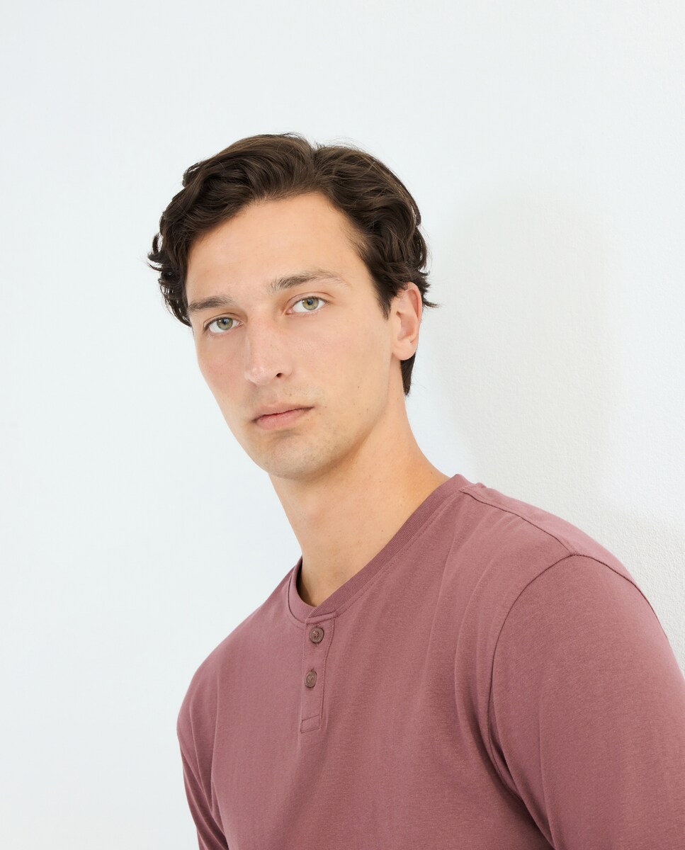 Pijama hombre combinado algodón con bolsa Granate-2