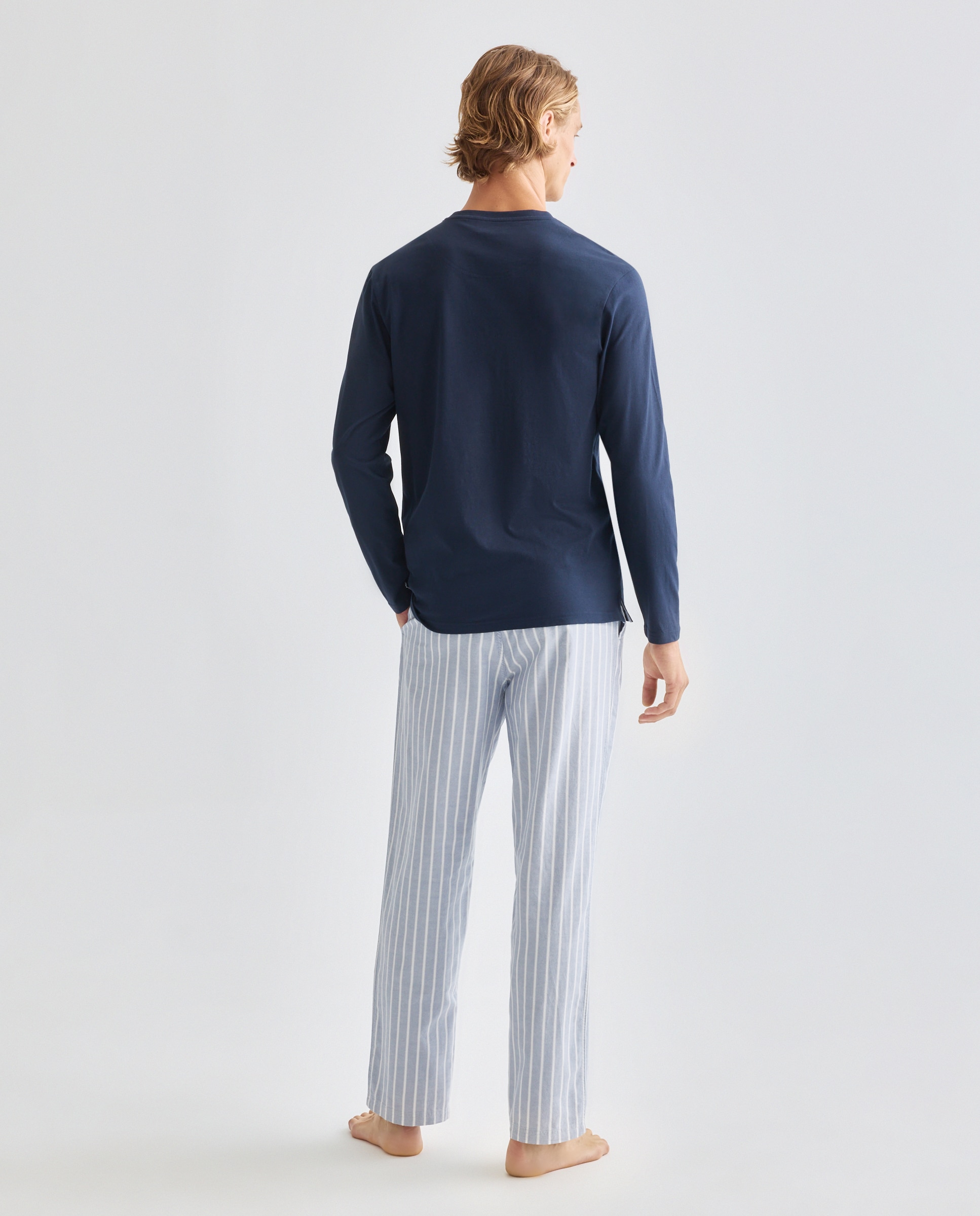 Pijama hombre combinado algodón 400 Azul-2