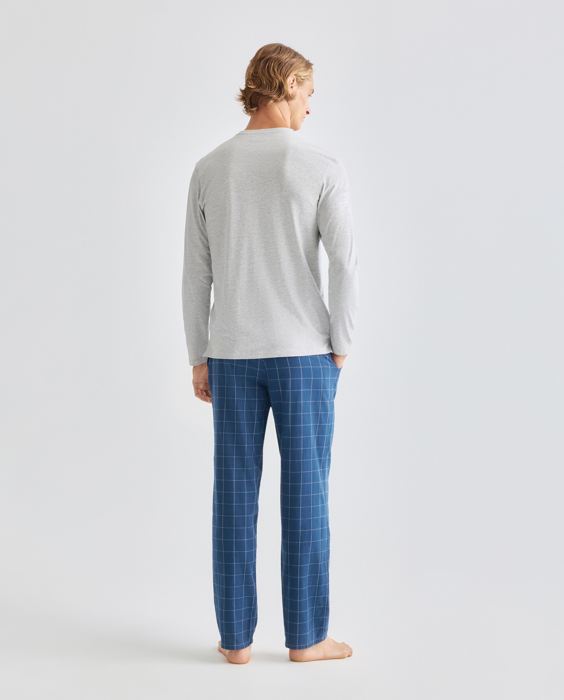 Pijama hombre combinado algodón Gris-2