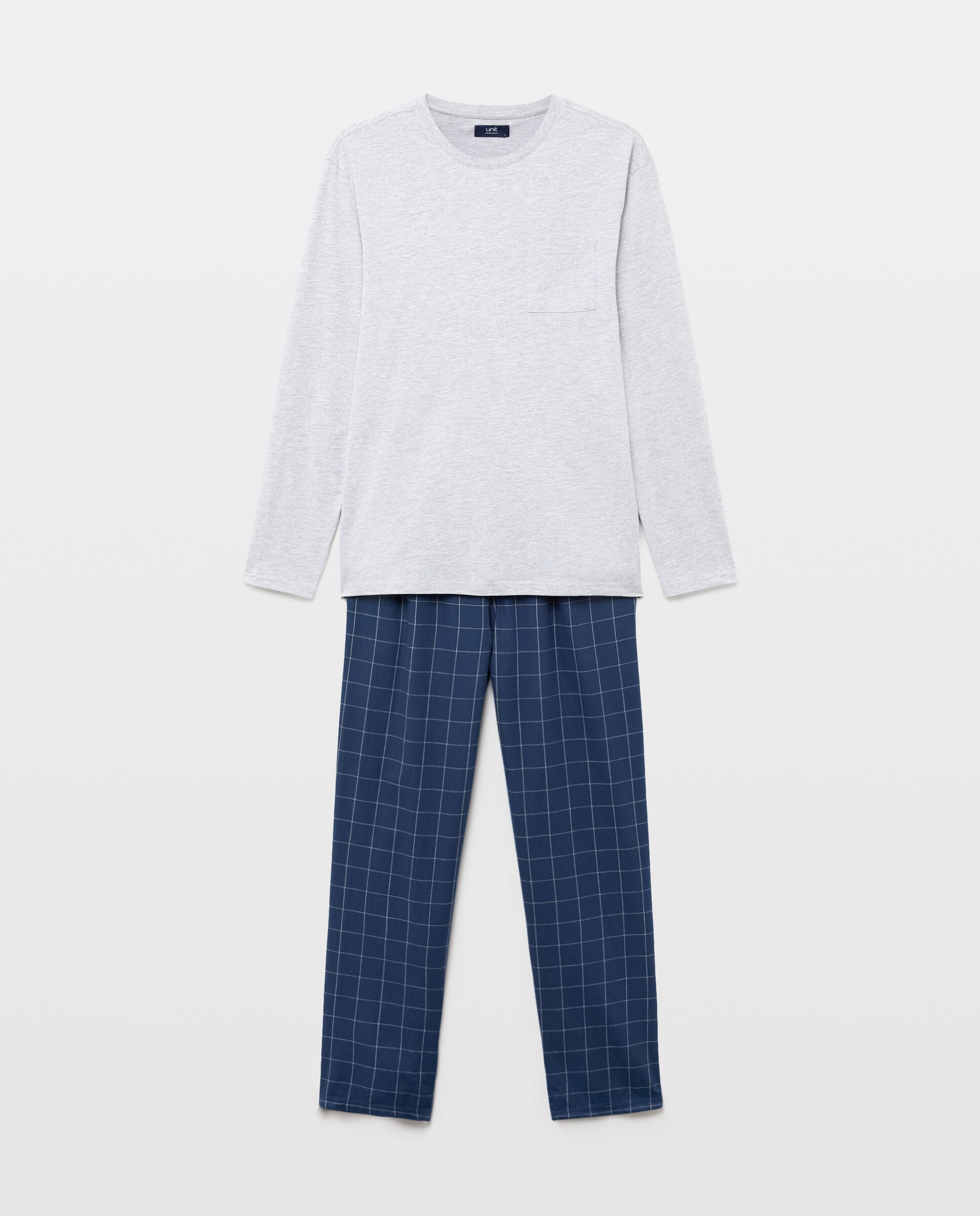 Pijama hombre combinado algodón Gris-3