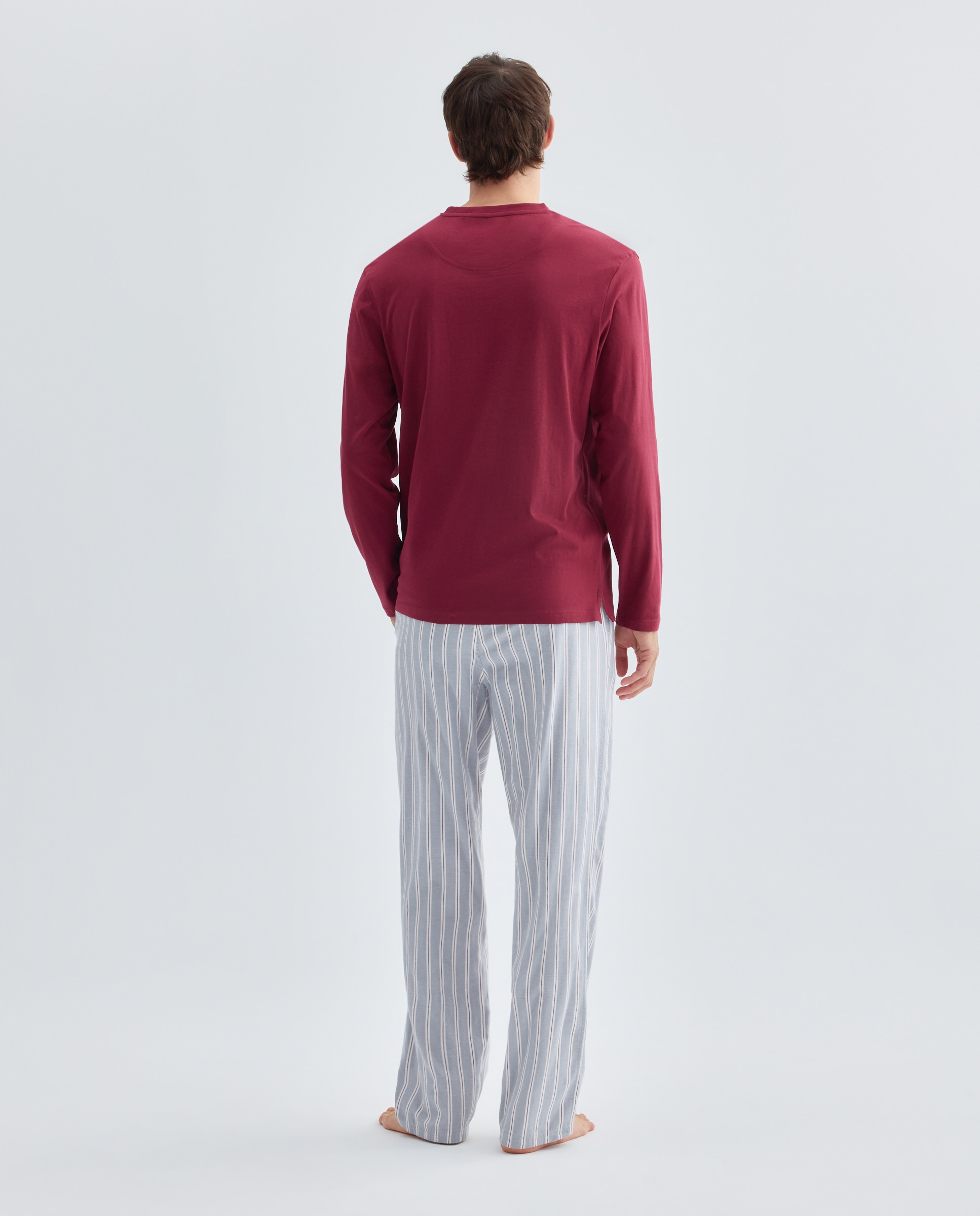 Pijama hombre combinado algodón 290 Burdeos-2