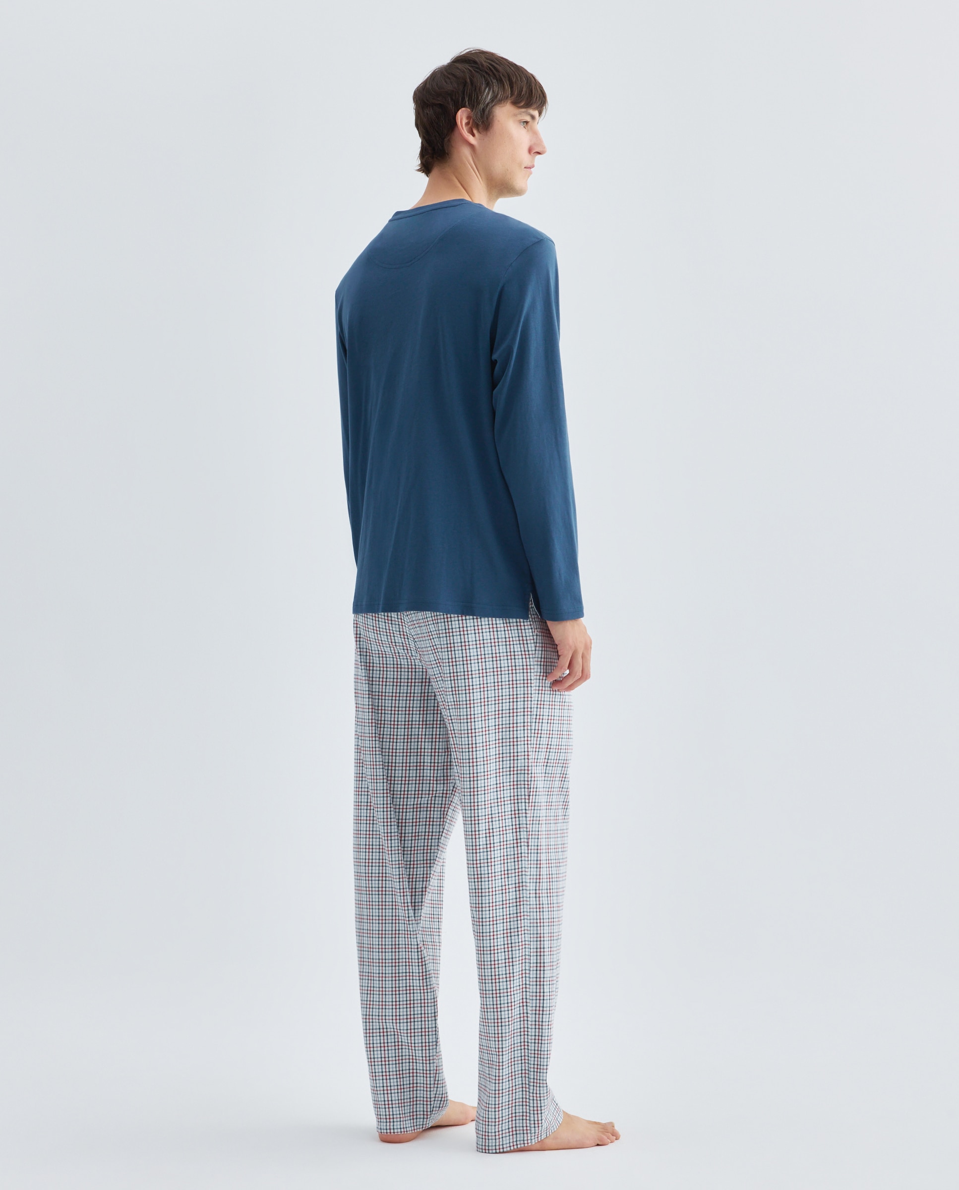 Pijama hombre combinado algodón Azul marino-2