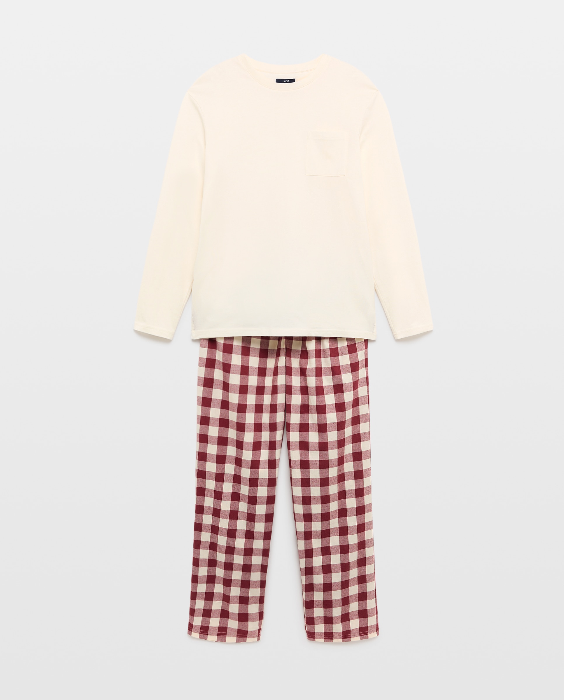 Pijama hombre combinado algodón 290 Burdeos-3