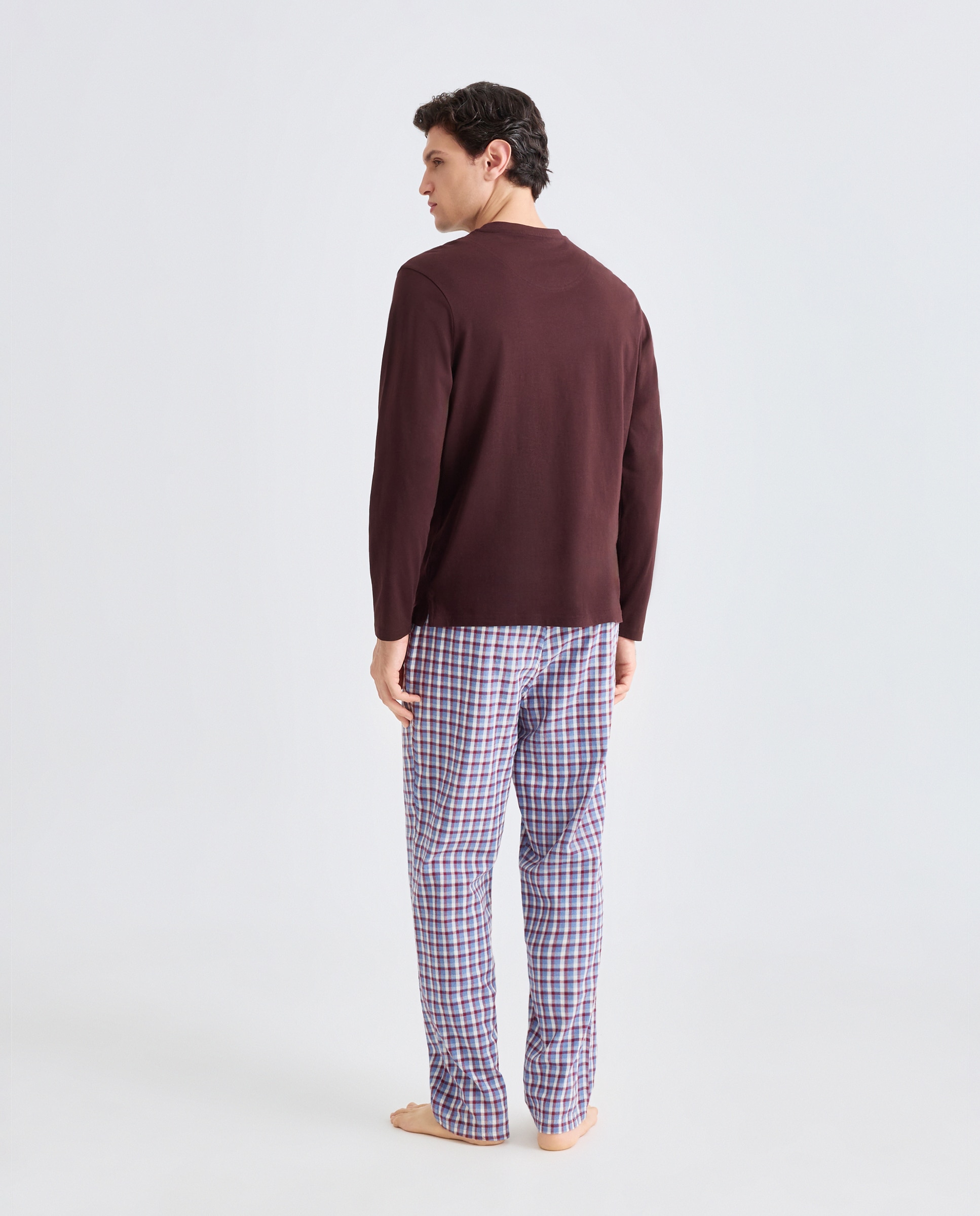 Pijama hombre combinado algodón 290 Burdeos-2