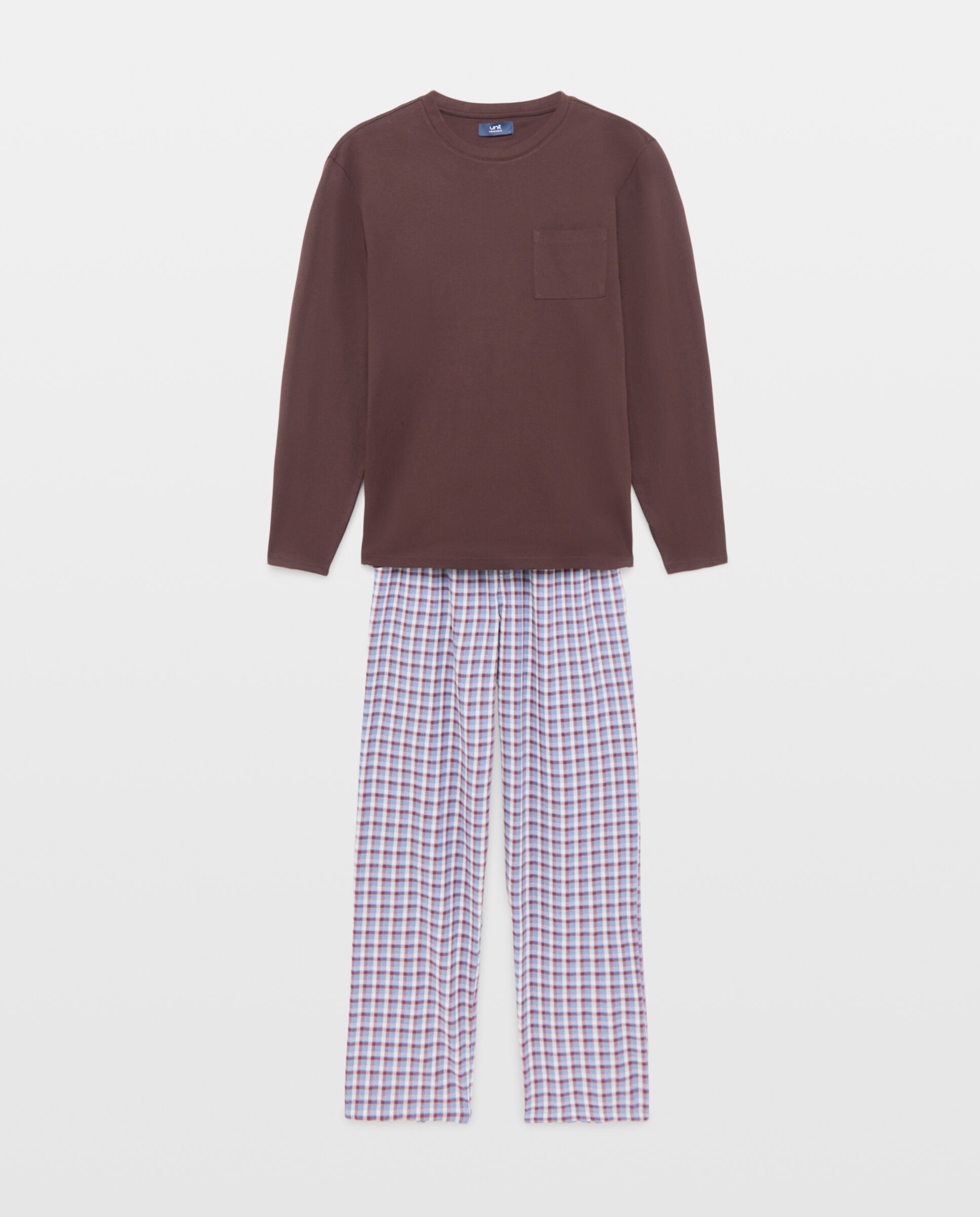 Pijama hombre combinado algodón 290 Burdeos-3