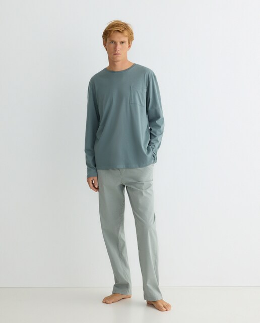 Imagen 0 de Pijama combinado manga larga Pantalón largo algodón