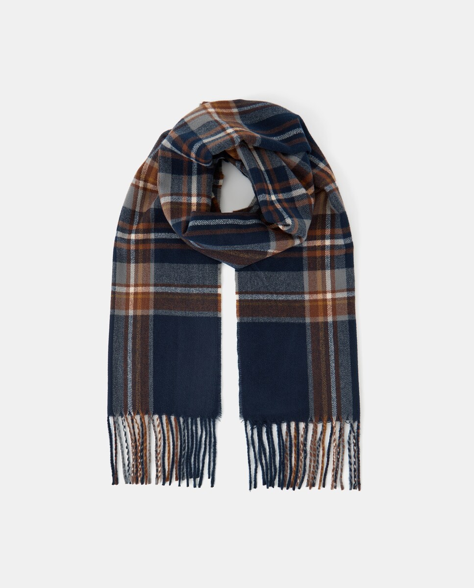 Bufanda cuadros hombre 430 Azul oscuro-2