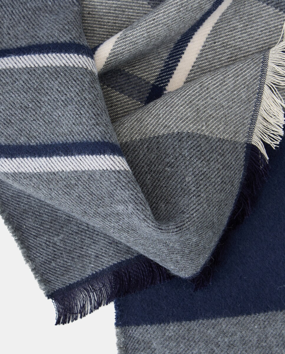 Bufanda cuadros hombre 430 Azul oscuro-3