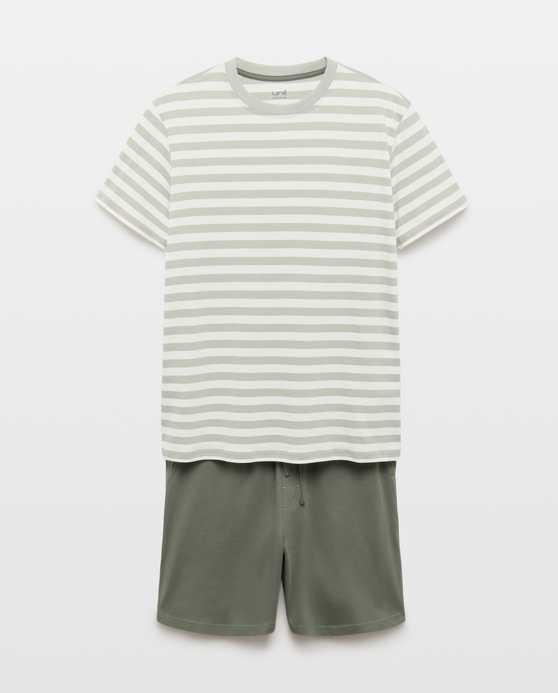 Pijama punto hombre corto con bolsa Verde-3