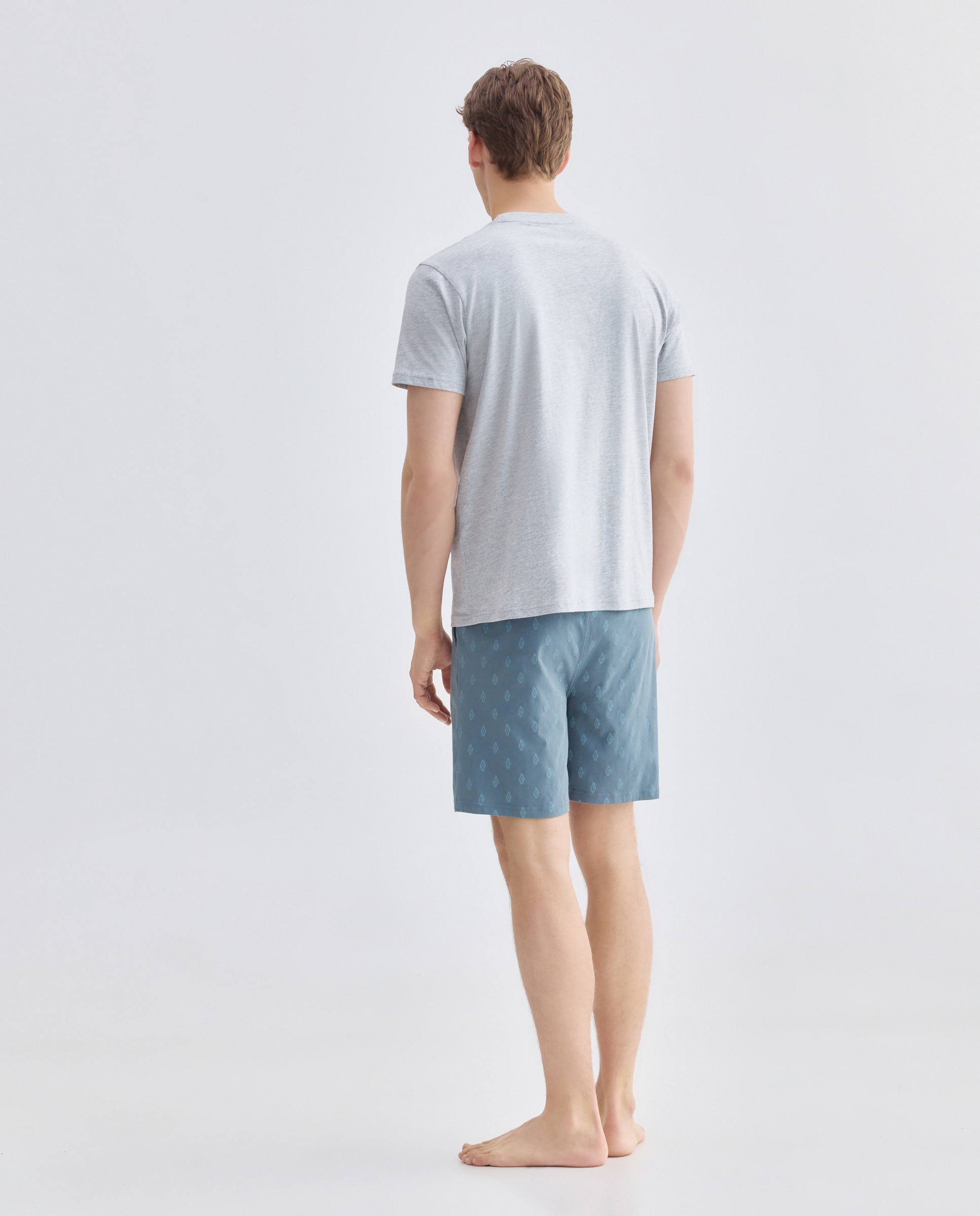 Pijama punto hombre corto con bolsa 820 Gris medio-2