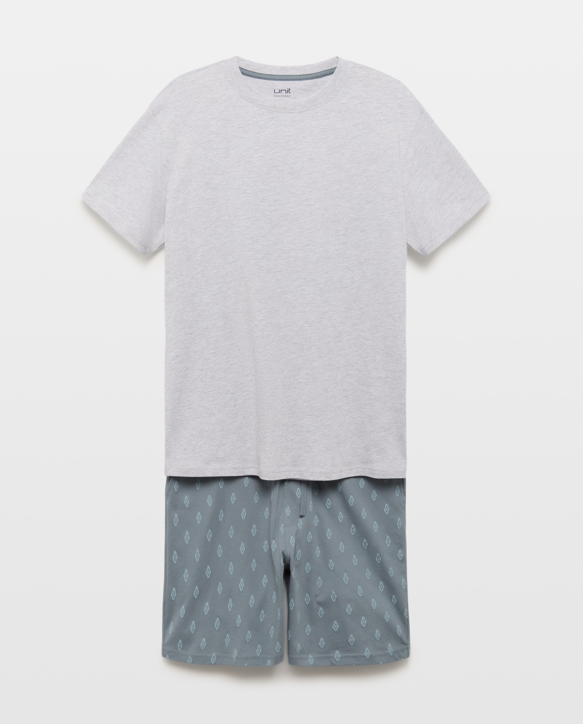 Pijama punto hombre corto con bolsa 820 Gris medio-3
