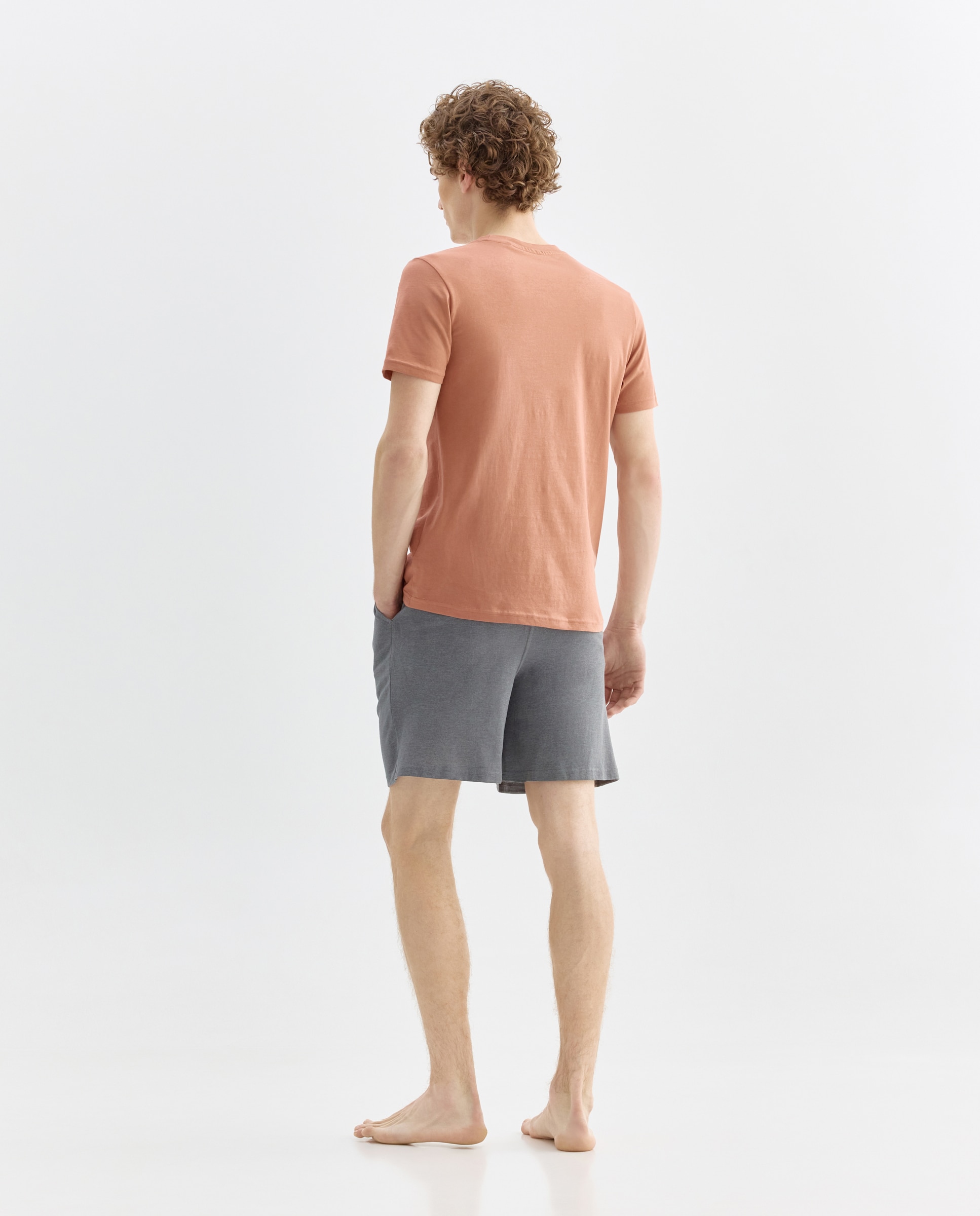 Pijama punto hombre corto 660 Naranja-2