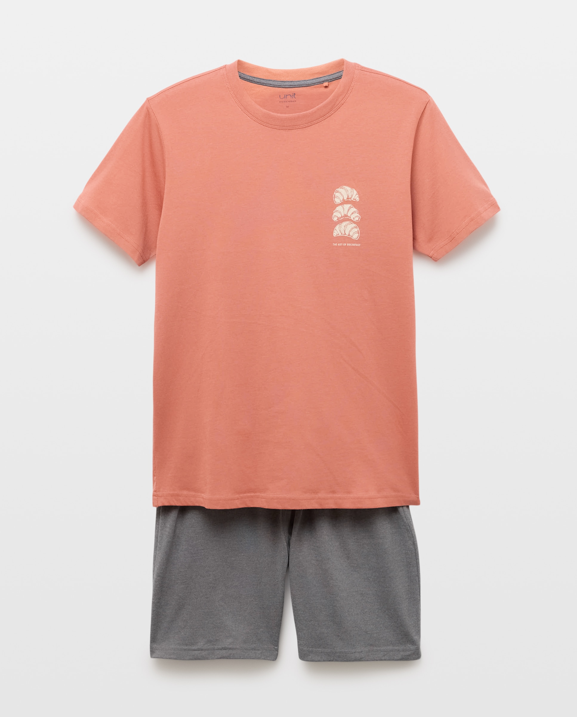 Pijama punto hombre corto 660 Naranja-3