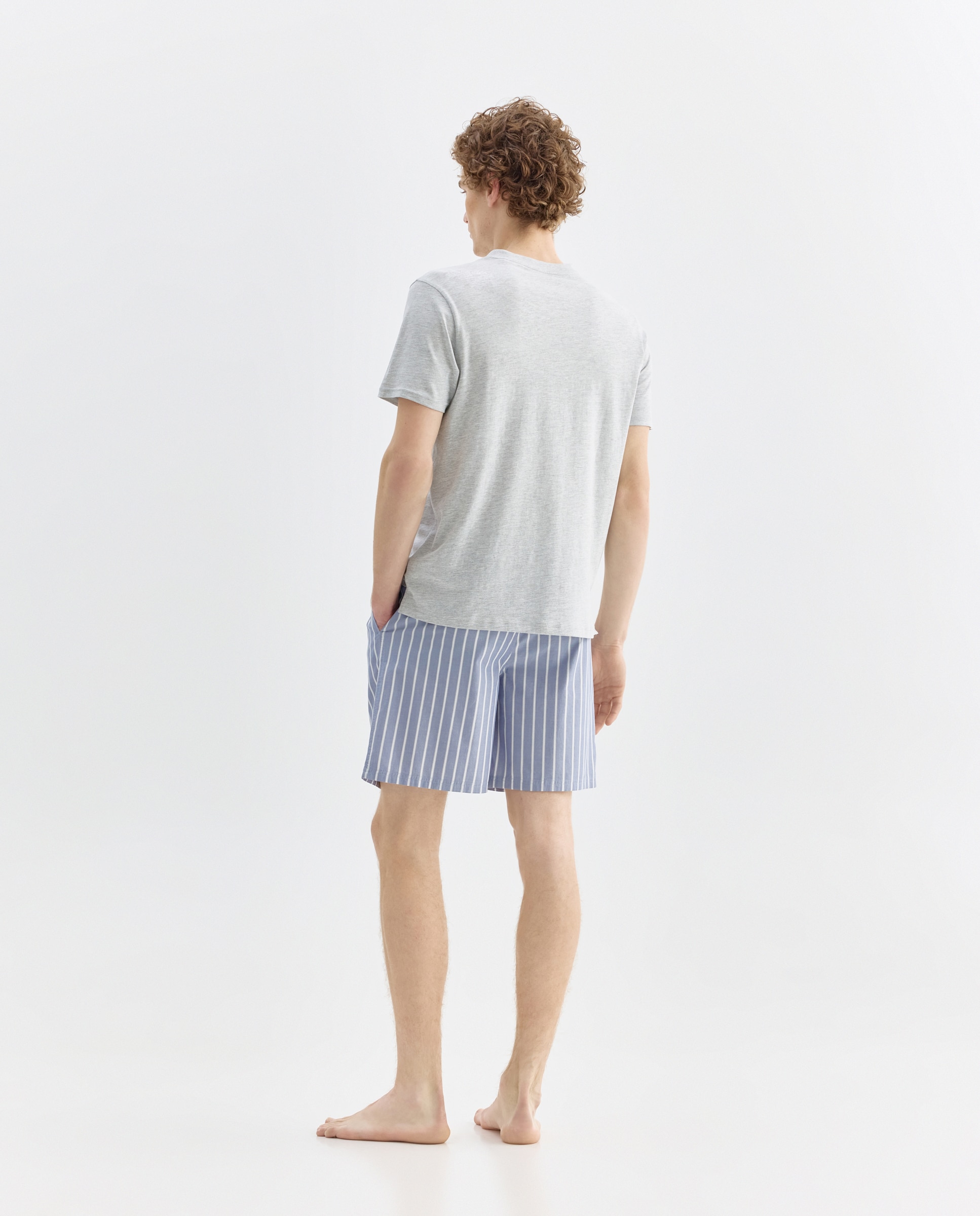 Pijama hombre combinado corto algodón 820 Gris medio-2