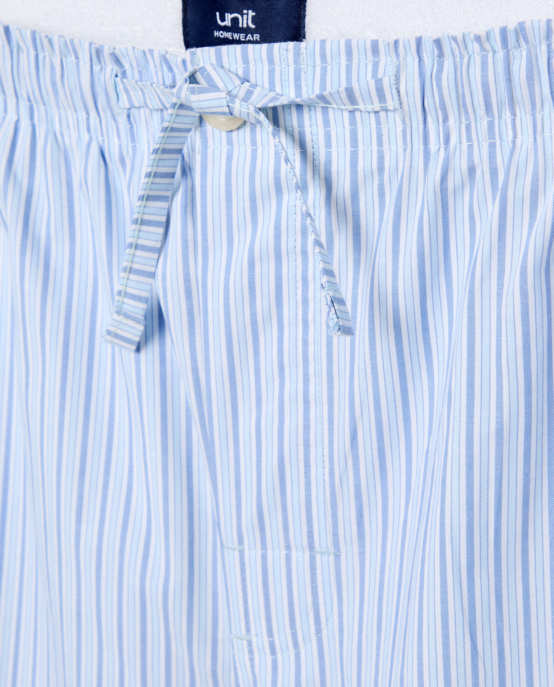 Pantalón pijama hombre algodón con bolsillos 400 Azul-5