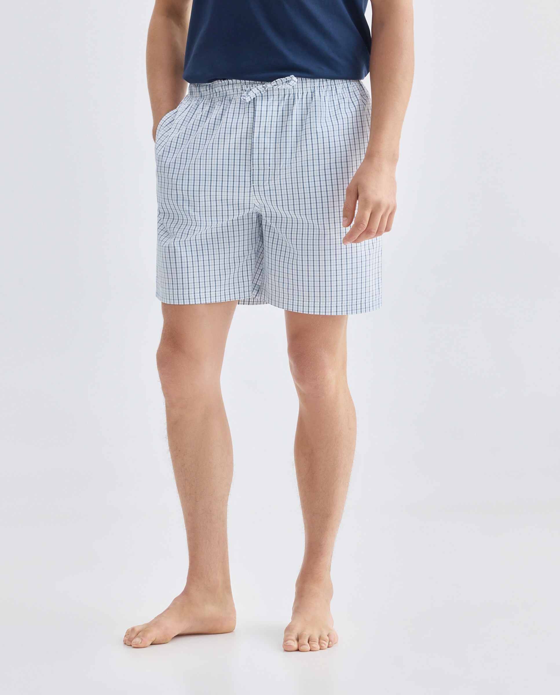 Pantalón pijama hombre algodón con bolsillos Azul marino-2