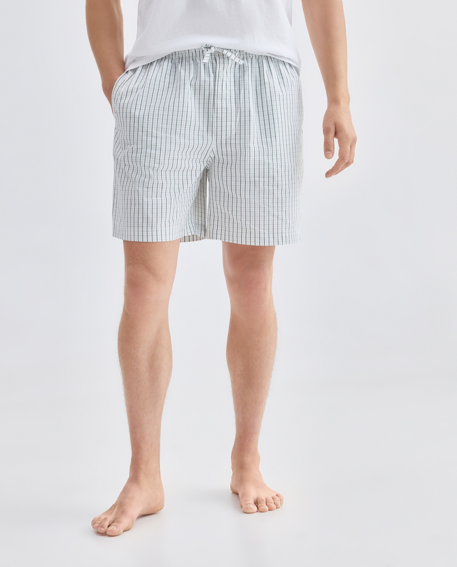 Pantalón pijama hombre algodón con bolsillos Verde-2