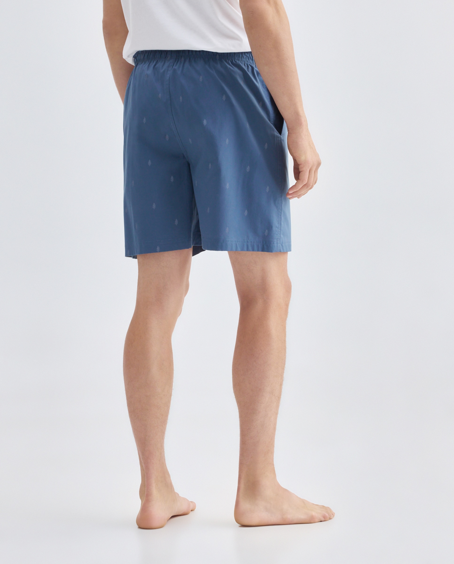 Pantalón pijama hombre algodón con bolsillos 400 Azul-3