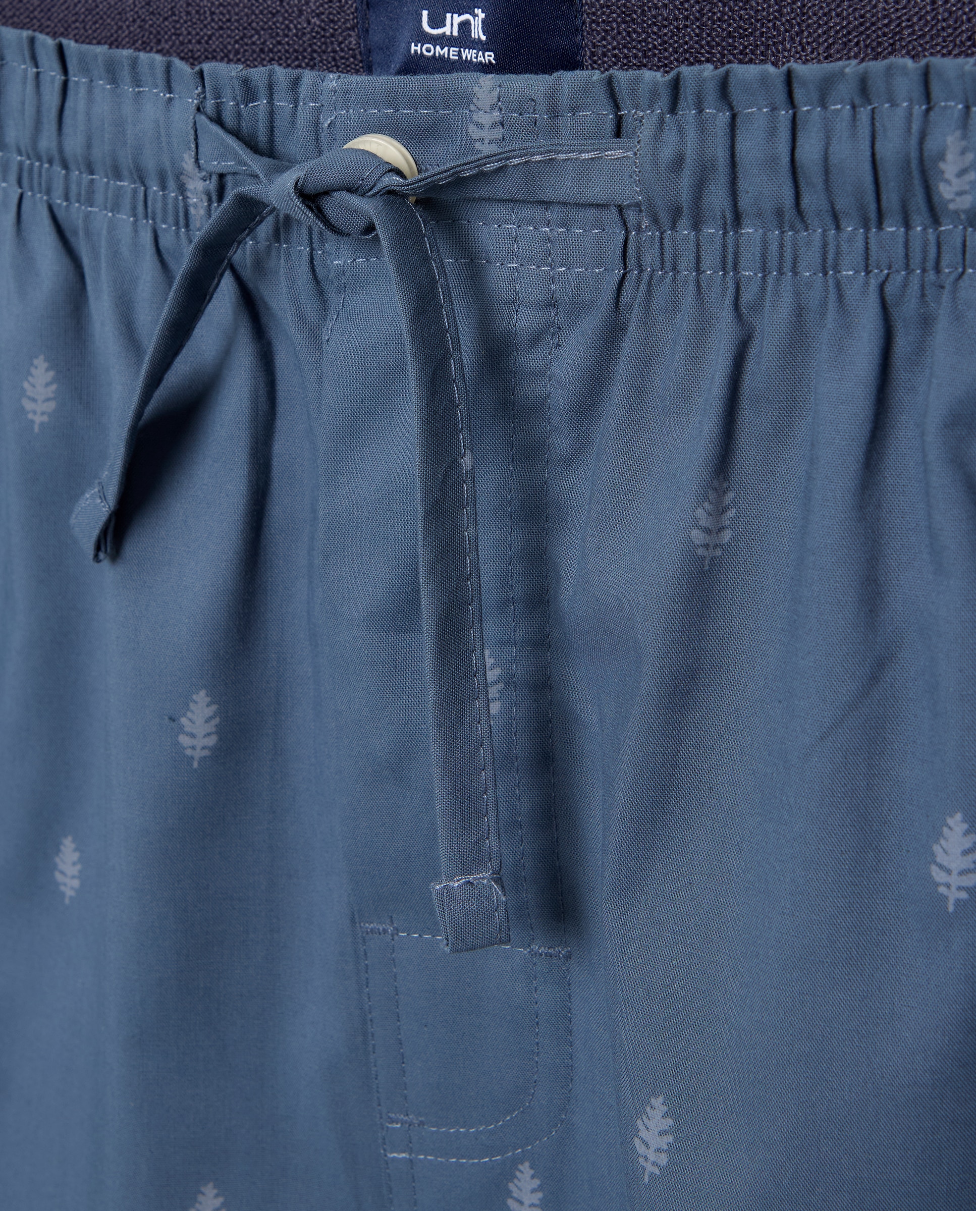 Pantalón pijama hombre algodón con bolsillos 400 Azul-5