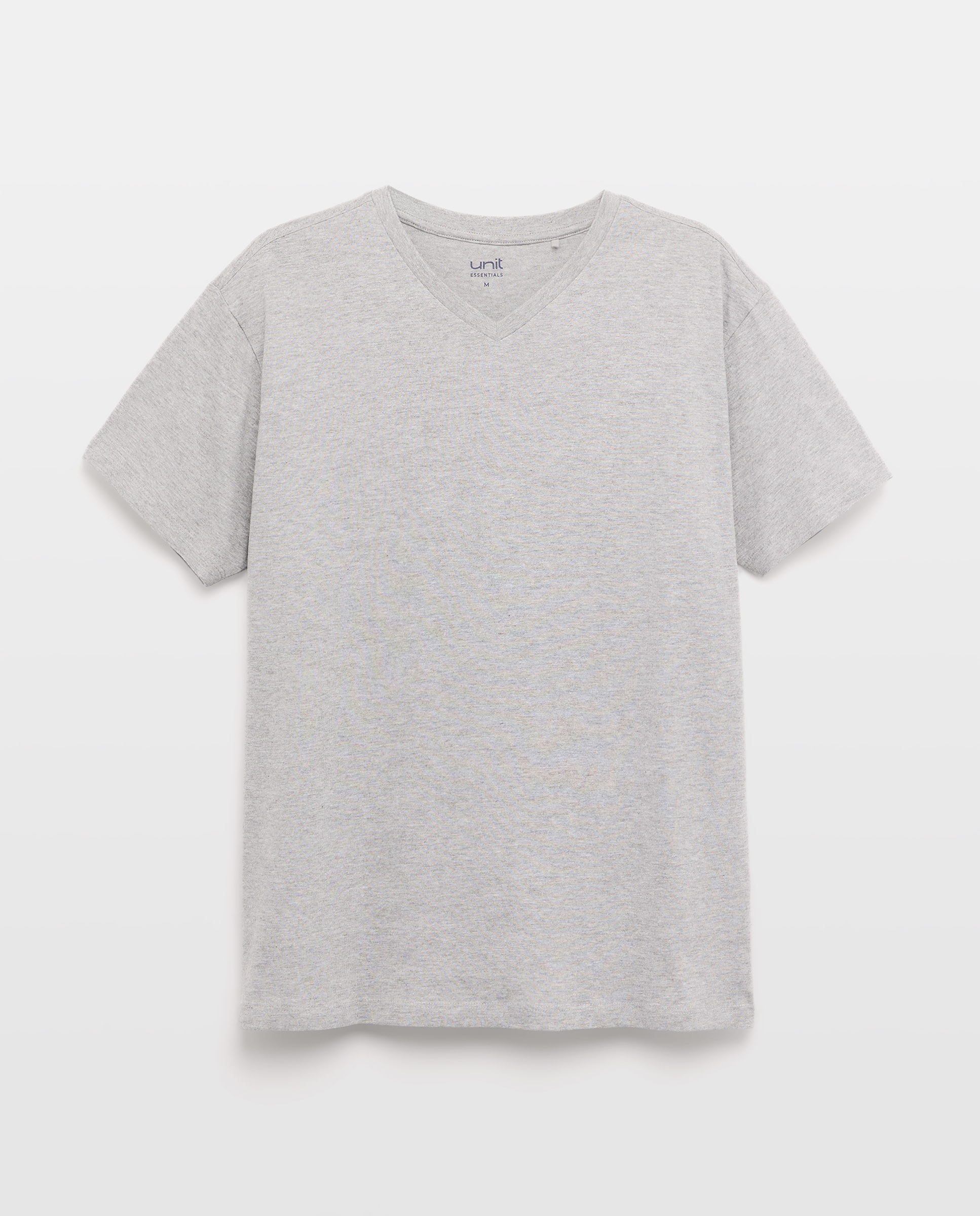 Camiseta de hombre manga corta cuello pico básica 820 Gris medio-4