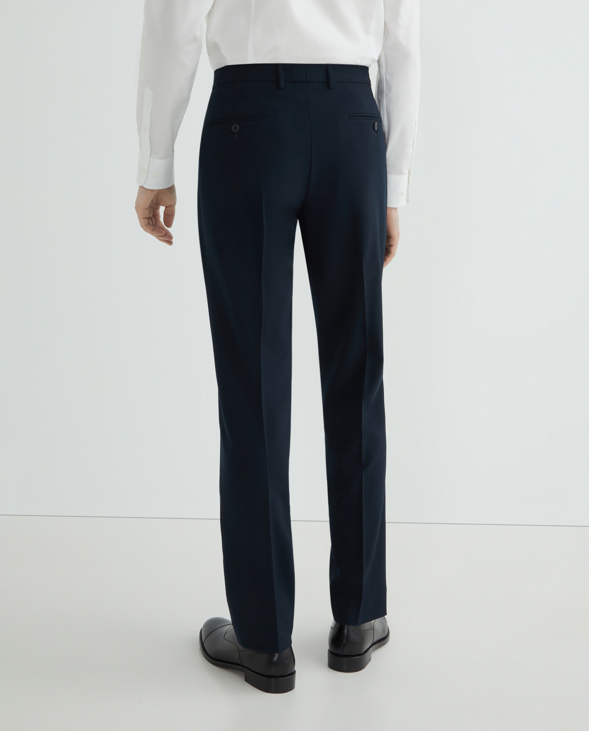 Pantalón de traje básico de hombre sin pinza Classic Fit Azul marino-3