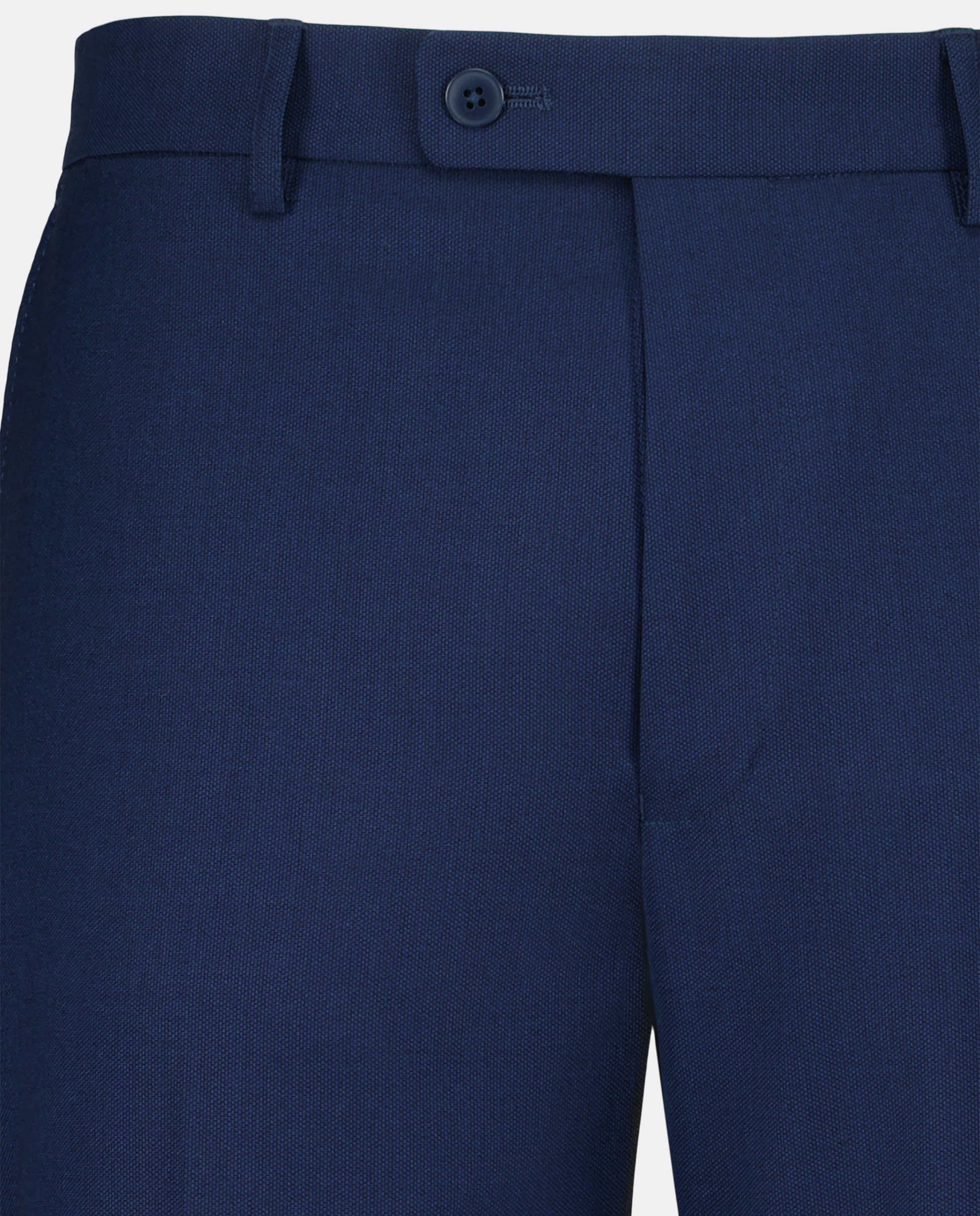 Pantalón de traje ojo de perdiz sin pinza de hombre Classic Fit Azul-5
