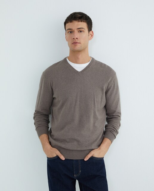 Imagen 0 de Jersey de hombre cuello pico liso Cotton Cashmere