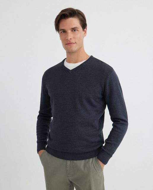 Imagen 0 de Jersey de hombre cuello pico liso Cotton Acrilico