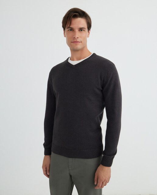 Imagen 0 de Jersey de hombre cuello pico liso Cotton Acrilico