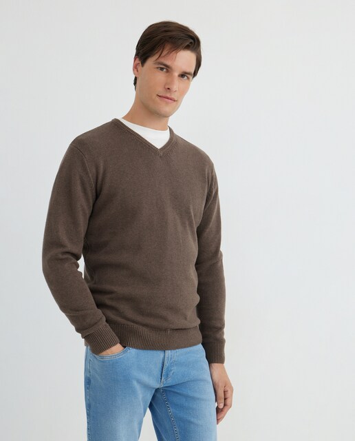 Imagen 0 de Jersey de hombre cuello pico liso Cotton Acrilico