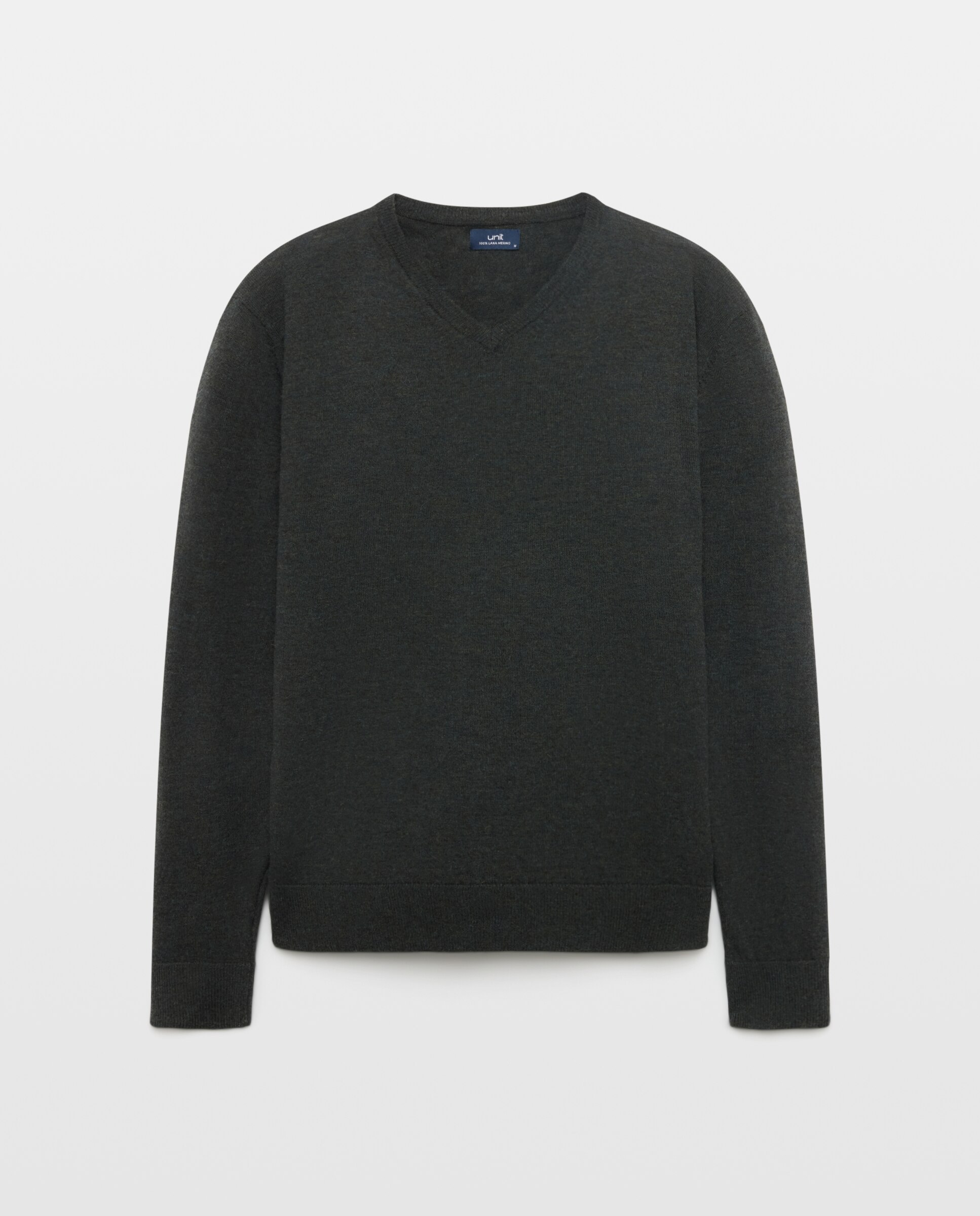Jersey de hombre cuello pico liso 100% Lana Merino 500 VERDE-4