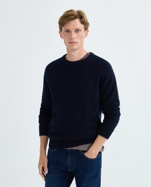 Imagen 0 de Jersey de hombre cuello caja liso Lambswool Nylon